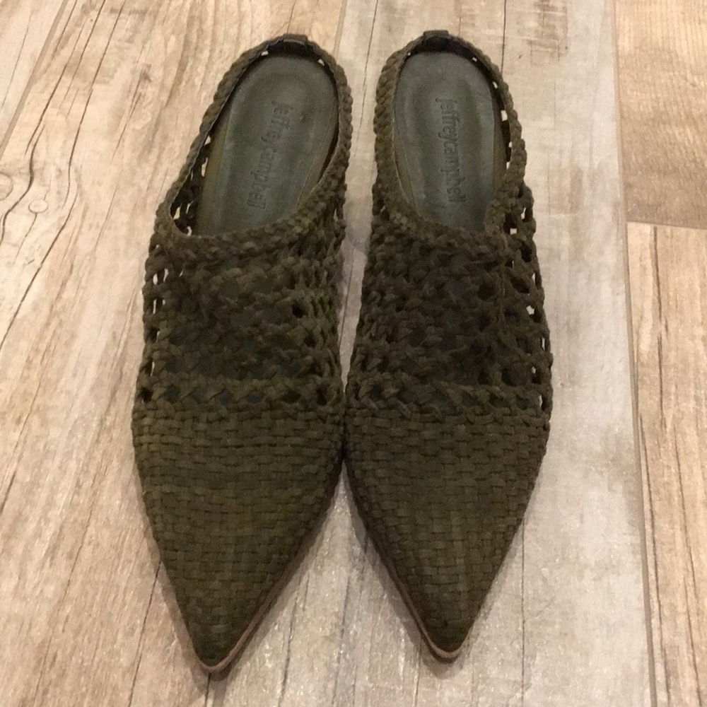 Jeffrey Campbell suede mules